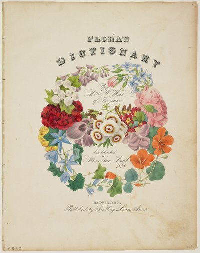 Frontispiece and Title Page, Wreath of Flowers, from Flora